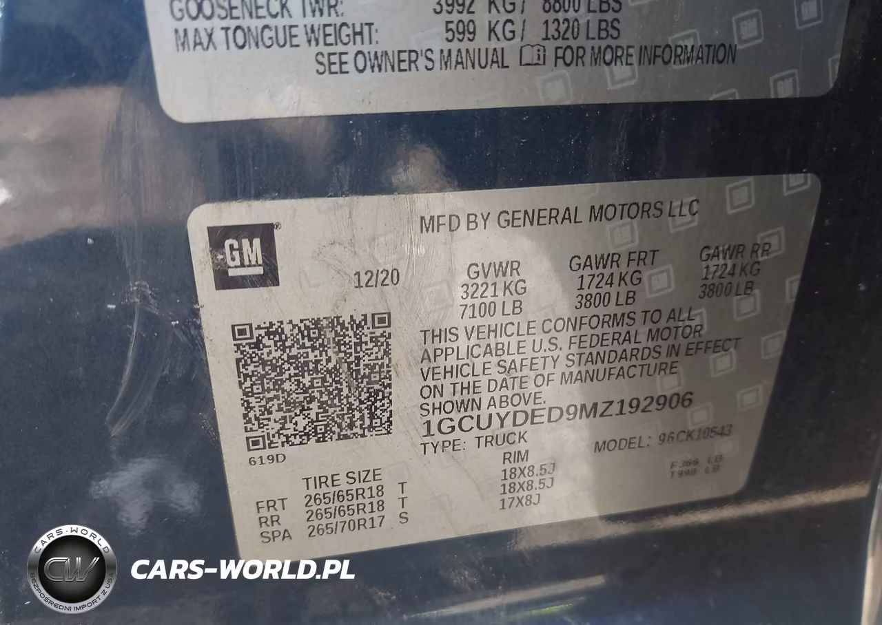 2021 Chevrolet Silverado 1500 VIN:1GCUYDED9MZ192906 - 9