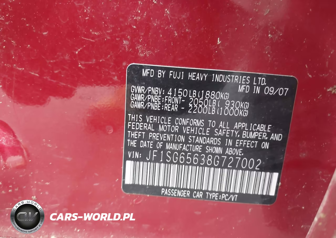 2008 Subaru Forester 2.5X VIN:JF1SG65638G727002 - 9