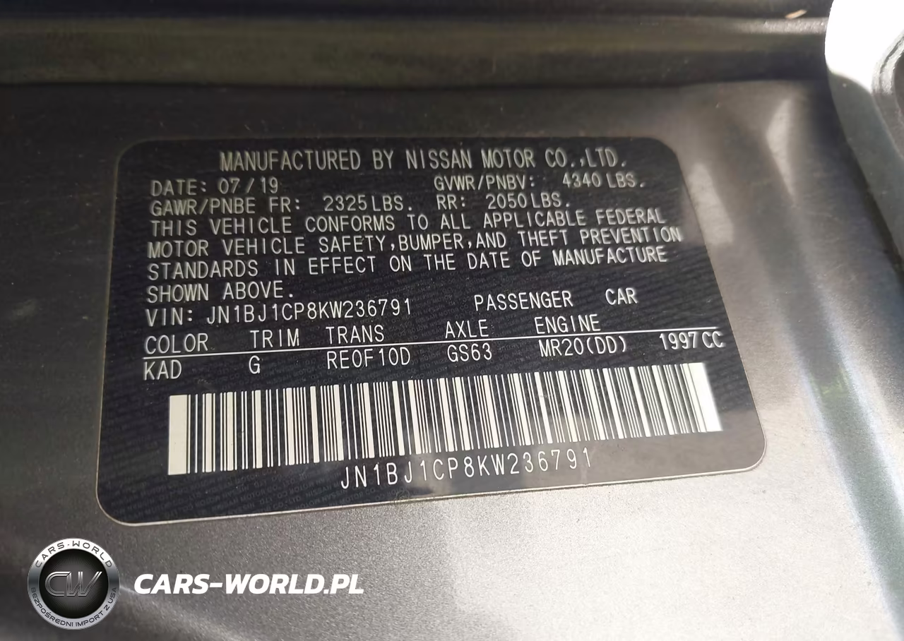 2019 Nissan Rogue Sport Sv VIN:JN1BJ1CP8KW236791 - 9