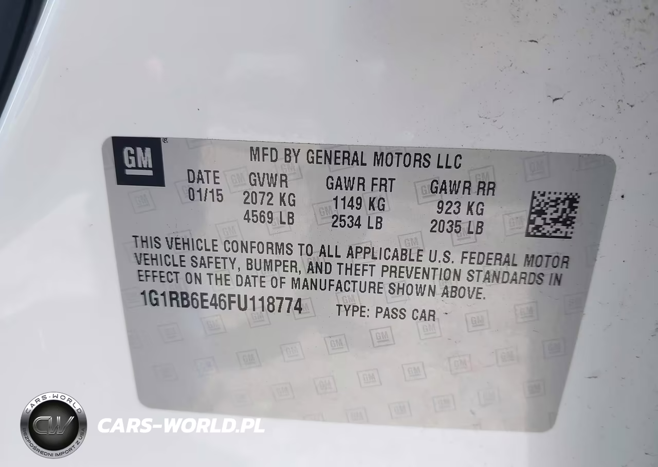 2015 Chevrolet Volt VIN:1G1RB6E46FU118774 - 9