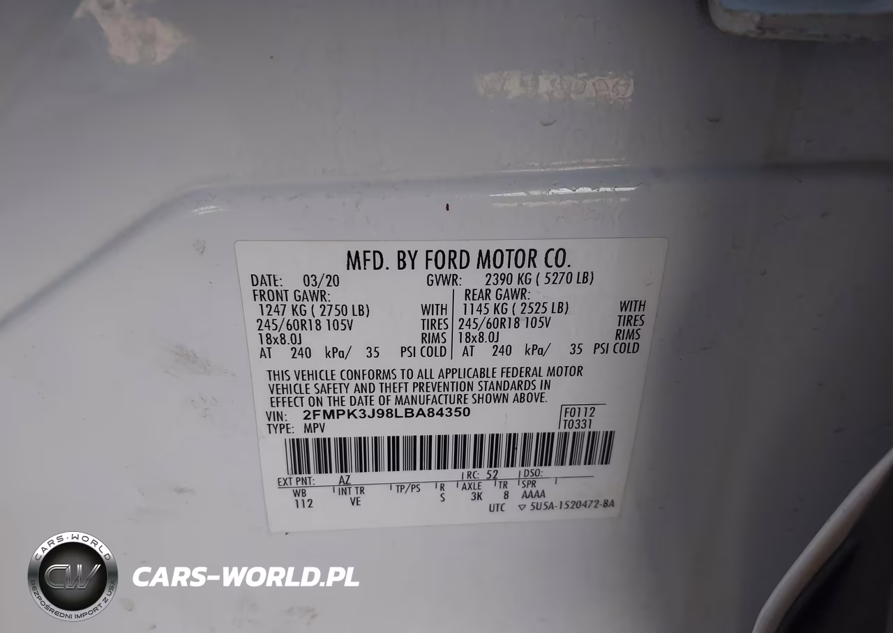 2020 Ford Edge Sel VIN:2FMPK3J98LBA84350 - 9