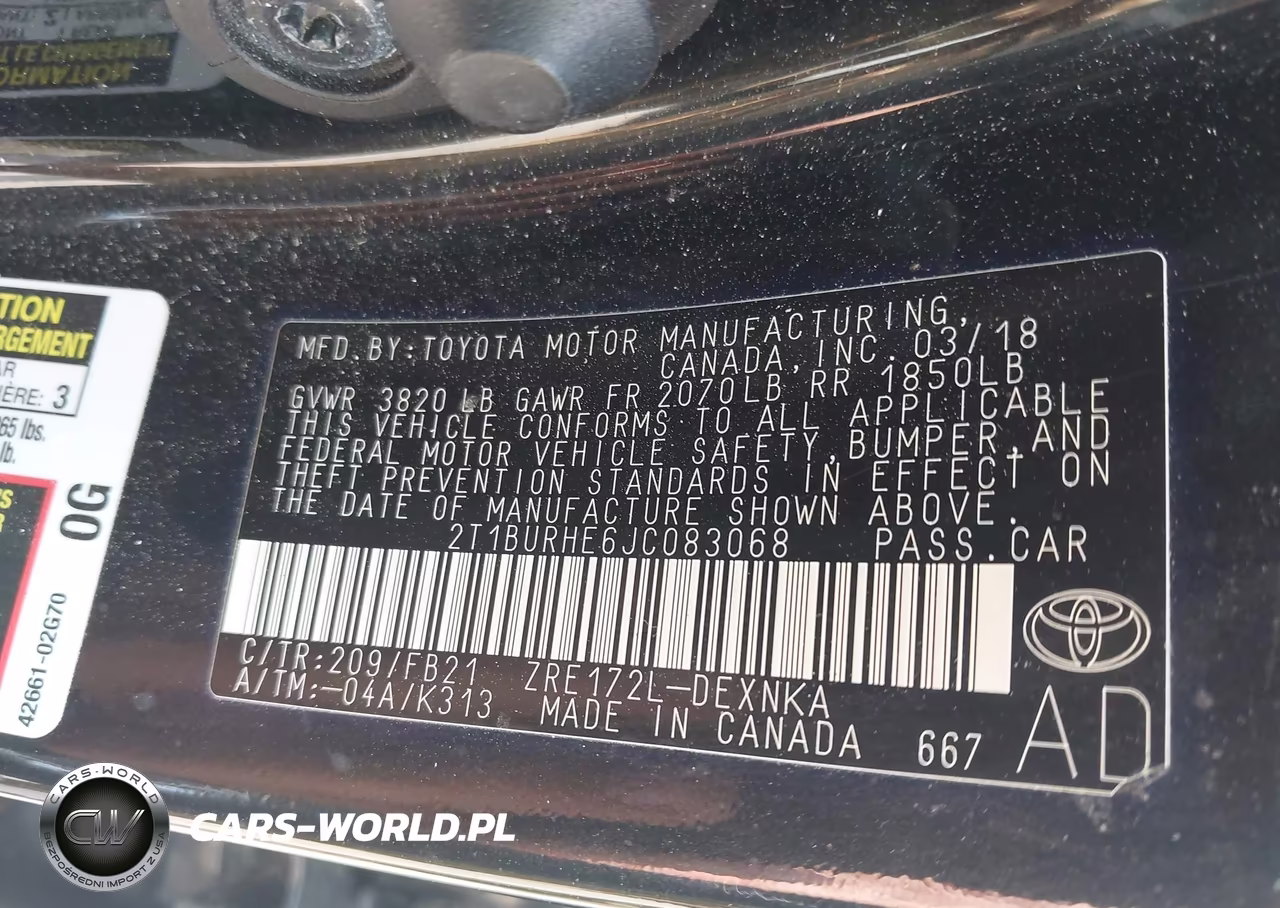 2018 Toyota Corolla Le VIN:2T1BURHE6JC083068 - 9