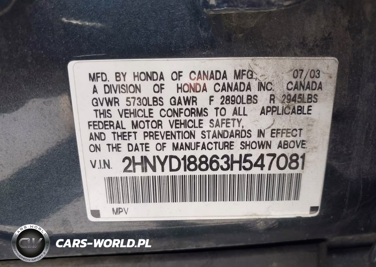 2003 Acura Mdx VIN:2HNYD18863H547081 - 9