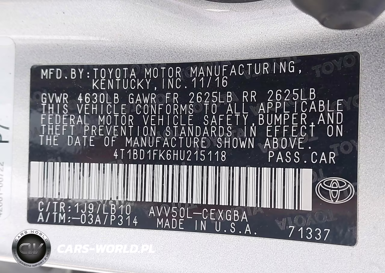 2017 Toyota Camry Hybrid Xle VIN:4T1BD1FK6HU215118 - 9