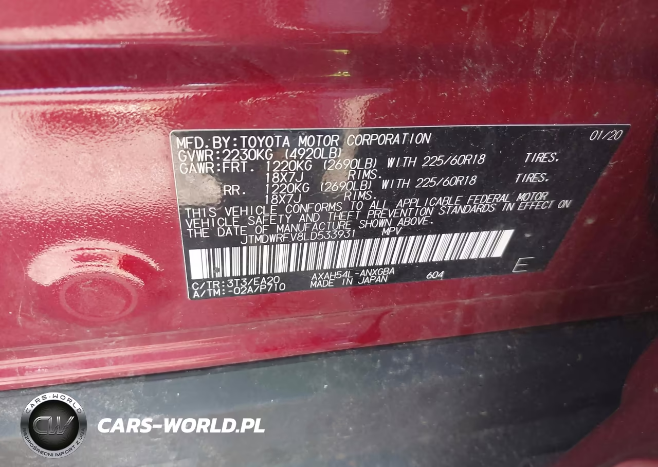 2020 Toyota Rav4 Hybrid Limited VIN:JTMDWRFV8LD533931 - 9