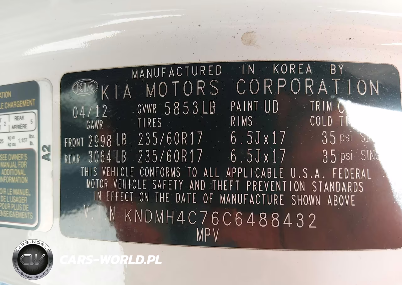 2012 Kia Sedona Ex VIN:KNDMH4C76C6488432 - 9