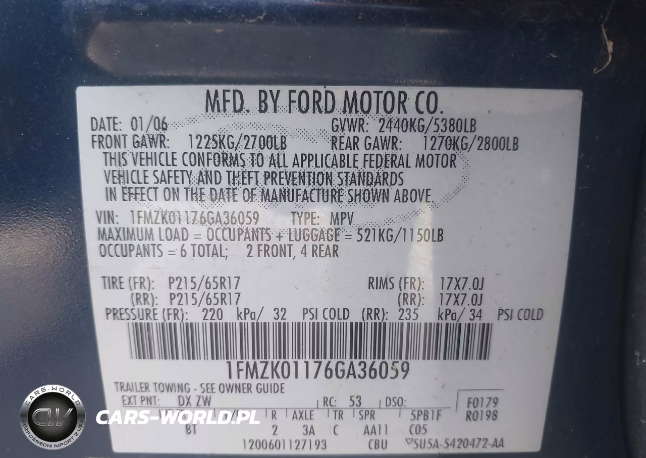 2006 Ford Freestyle Se VIN:1FMZK01176GA36059 - 9