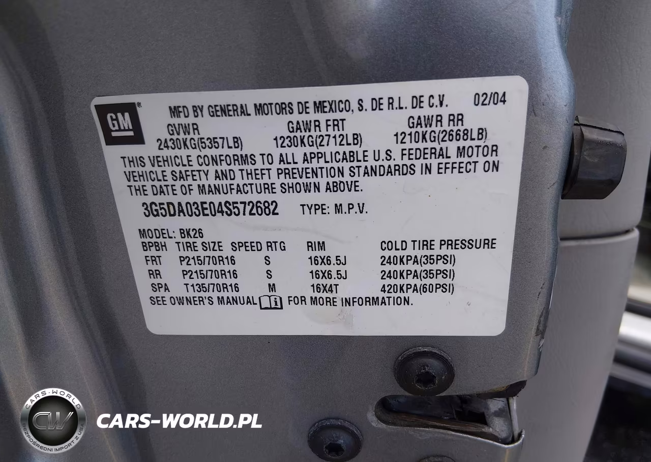 2004 Buick Rendezvous Cx VIN:3G5DA03E04S572682 - 9