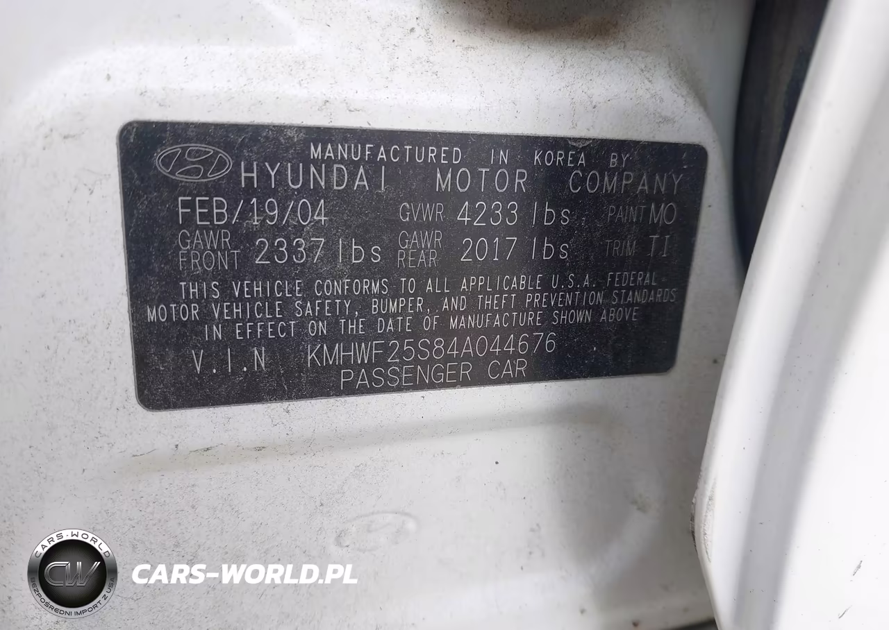 2004 Hyundai Sonata VIN:KMHWF25S84A044676 - 9