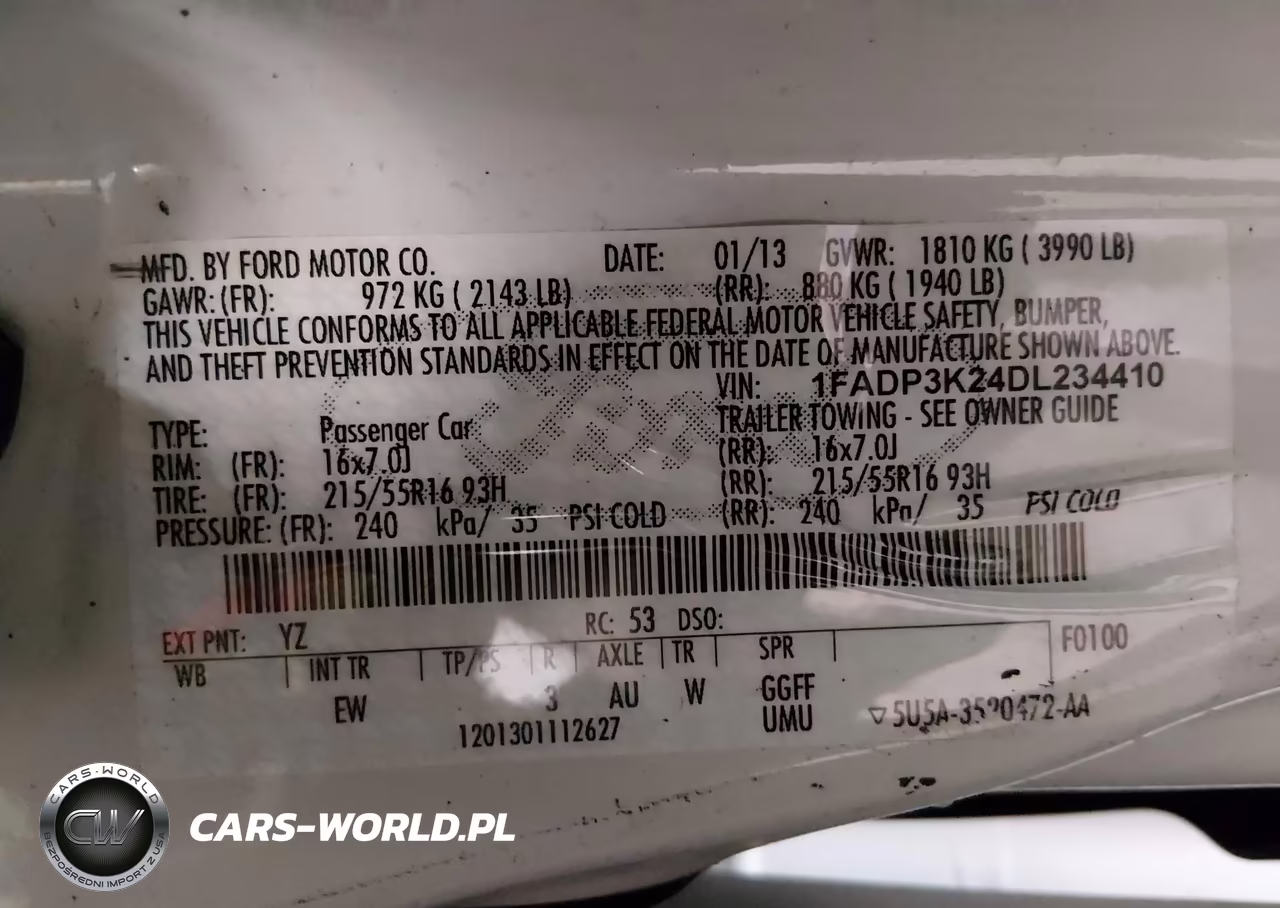 2013 Ford Focus Se VIN:1FADP3K24DL234410 - 9
