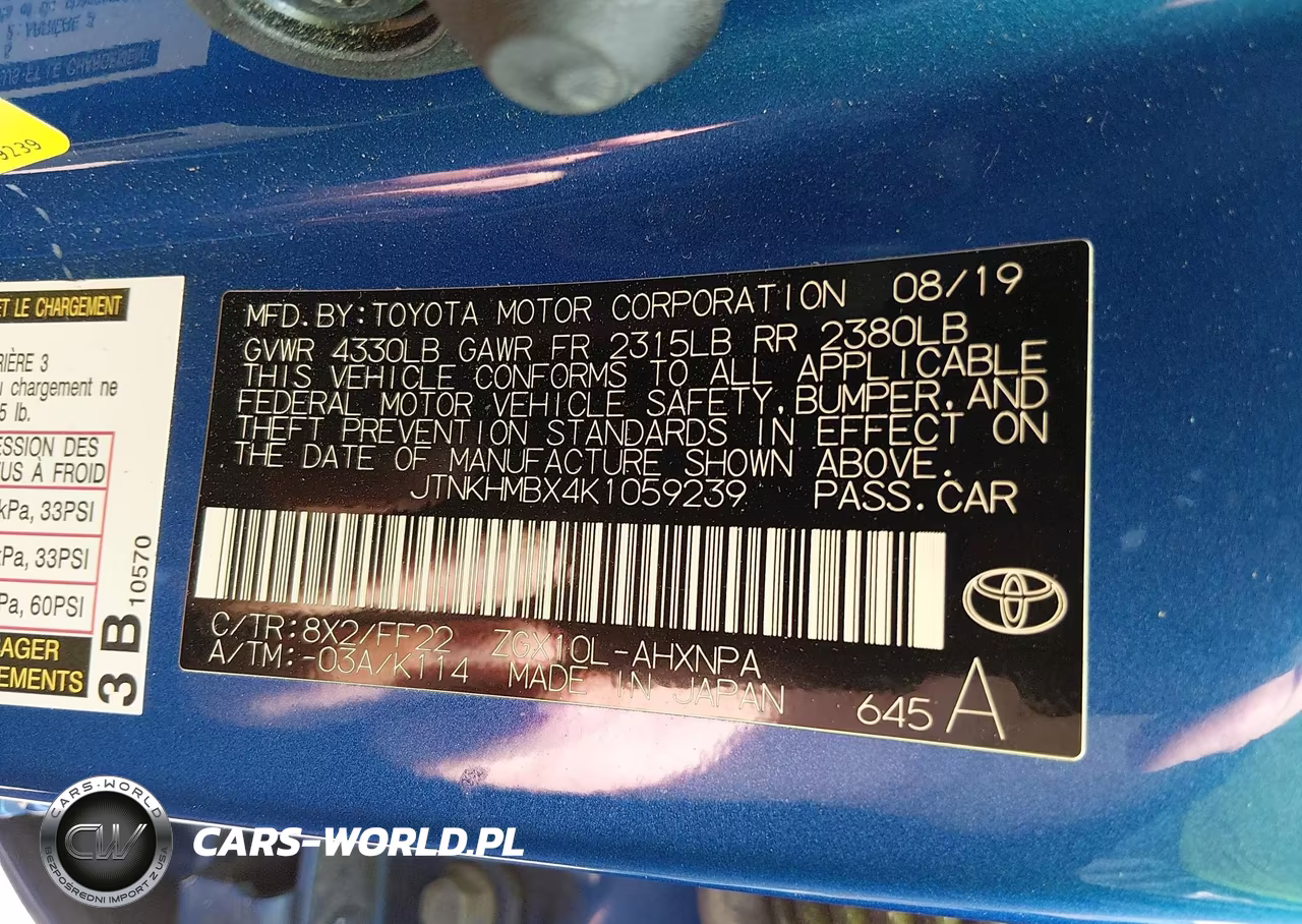 2019 Toyota C-Hr Xle VIN:JTNKHMBX4K1059239 - 9