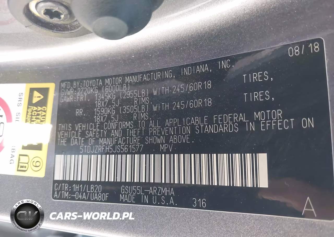 2018 Toyota Highlander Xle VIN:5TDJZRFH5JS561577 - 9