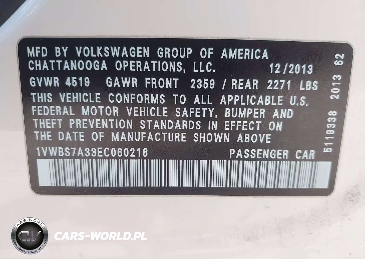 2014 Volkswagen Passat 1.8T Se VIN:1VWBS7A33EC060216 - 9
