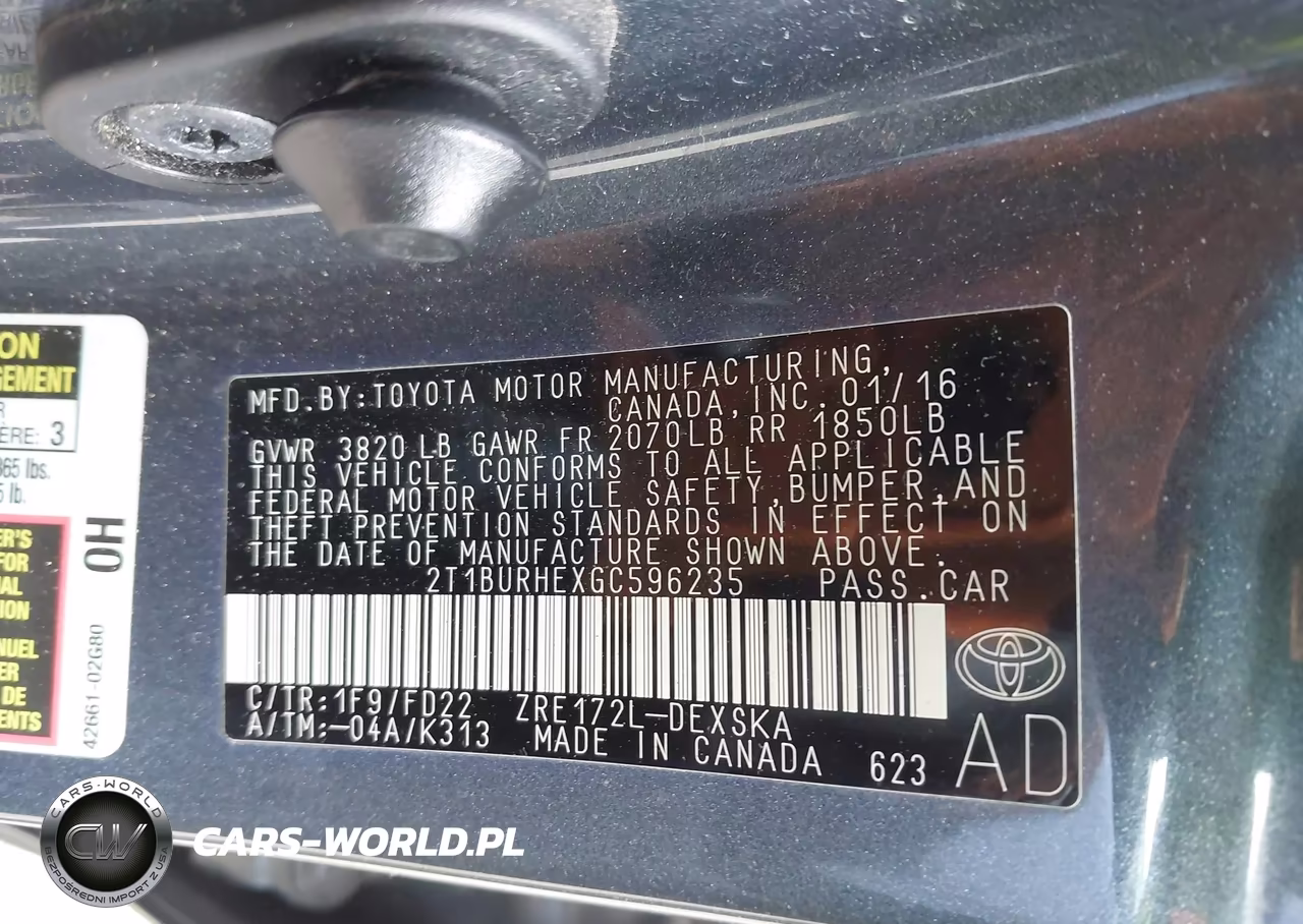2016 Toyota Corolla S Plus VIN:2T1BURHEXGC596235 - 9