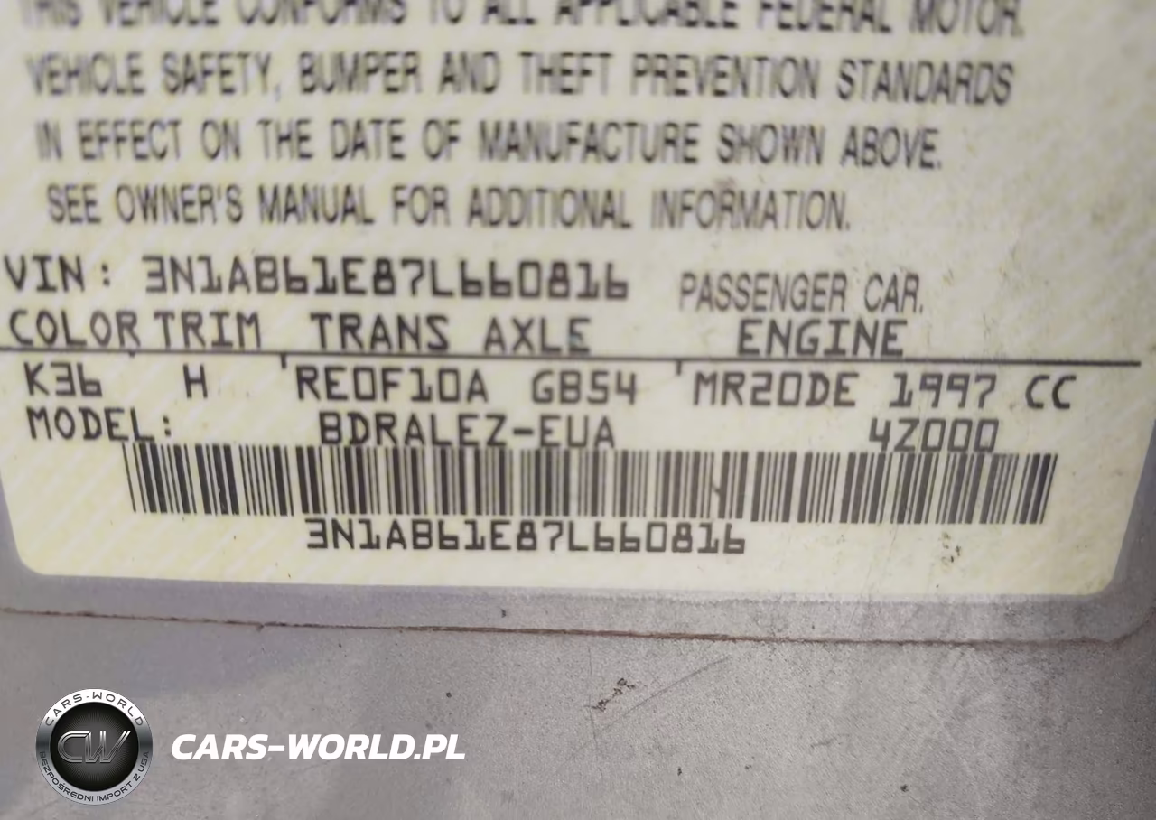 2007 Nissan Sentra 2.0S VIN:3N1AB61E87L660816 - 9