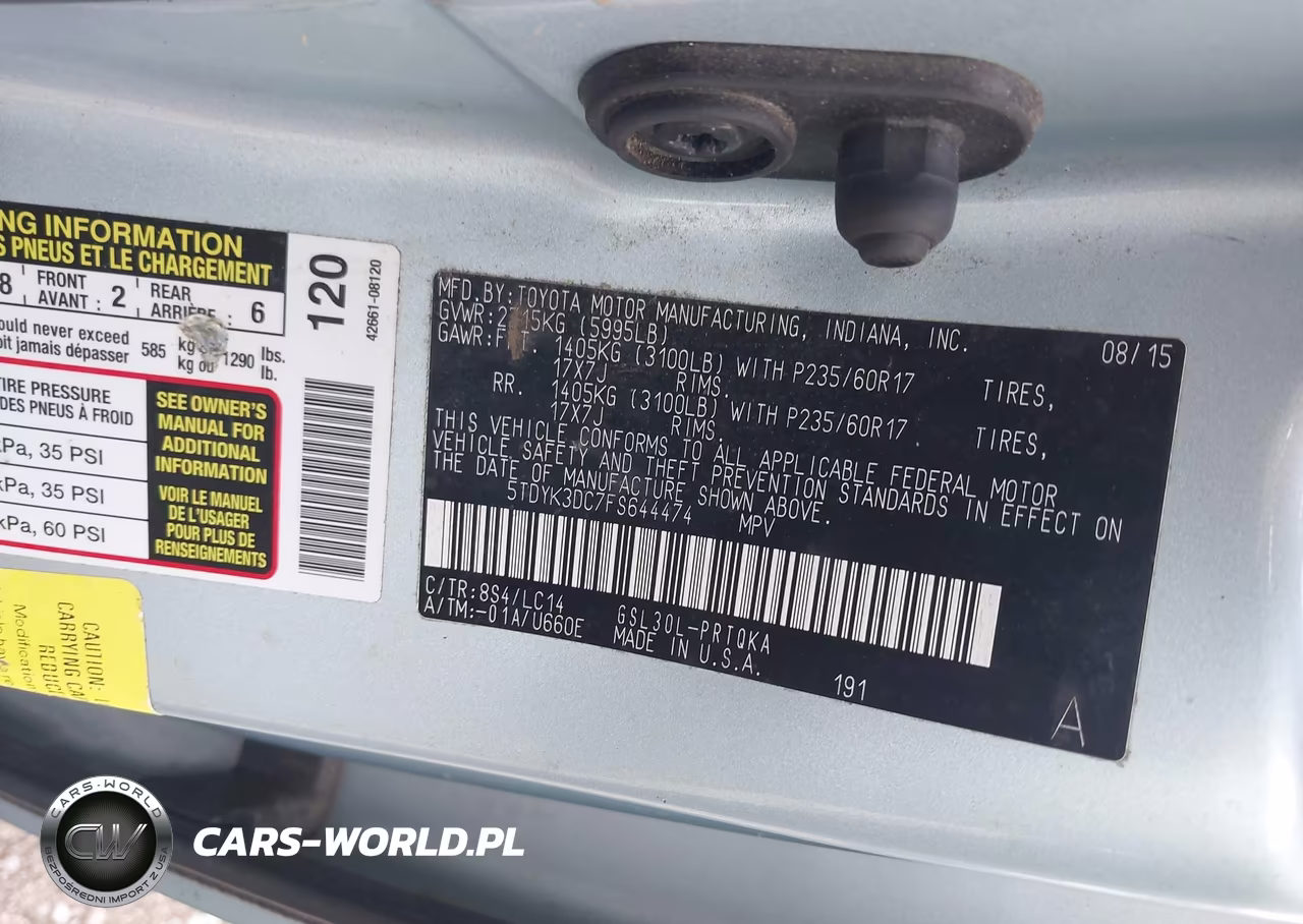 2015 Toyota Sienna Xle 8 Passenger VIN:5TDYK3DC7FS644474 - 9