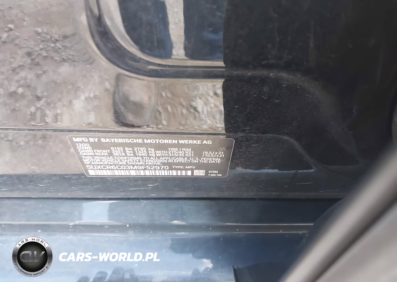 2021 BMW X5 xDrive40I VIN:5UXCR6C03M9F52970 - 9