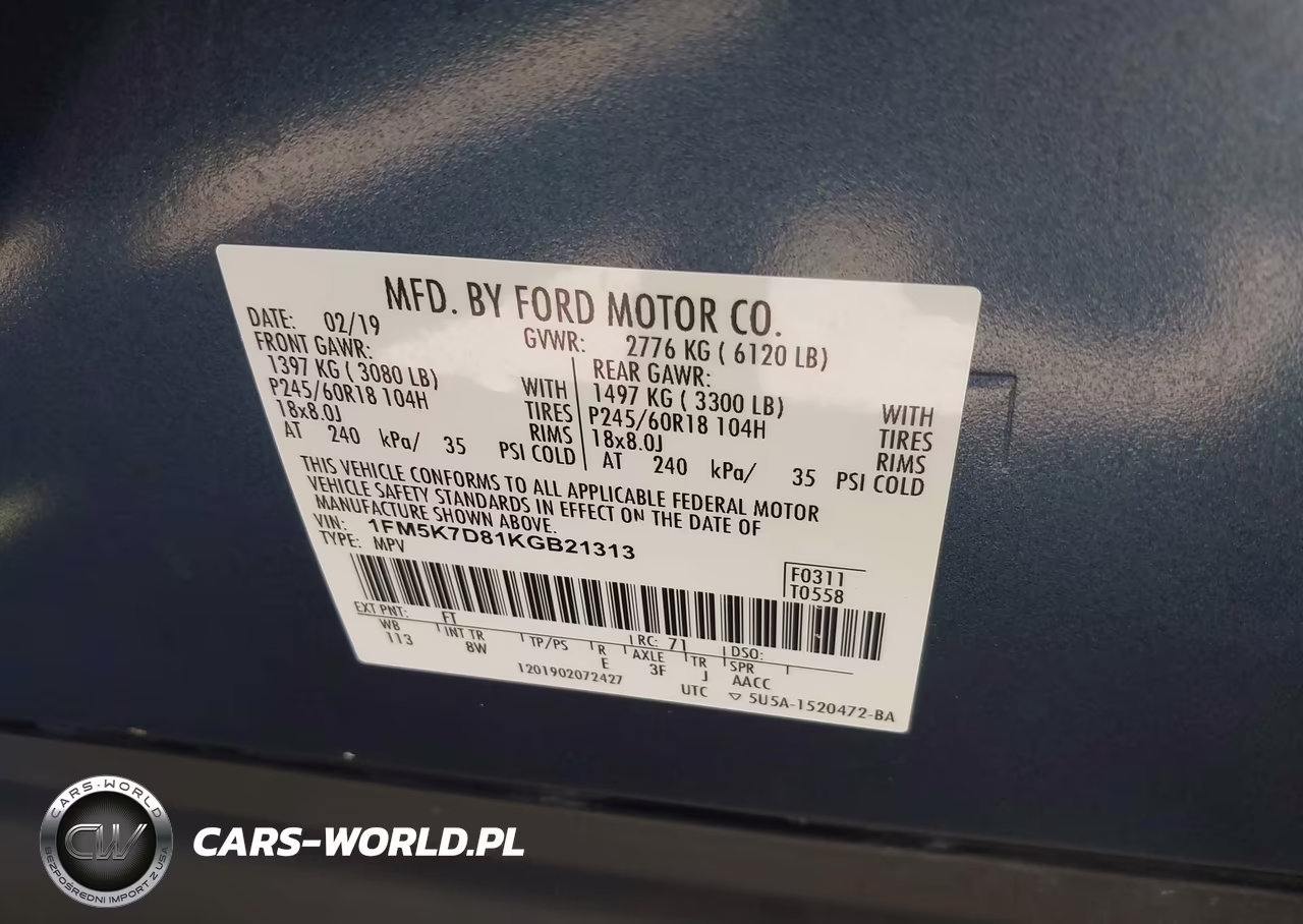 2019 Ford Explorer Xlt VIN:1FM5K7D81KGB21313 - 9