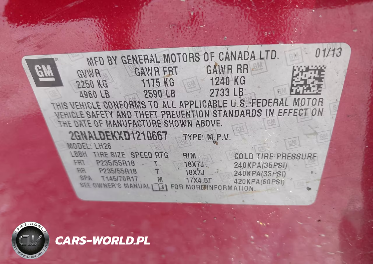 2013 Chevrolet Equinox Lt VIN:2GNALDEKXD1210667 - 9