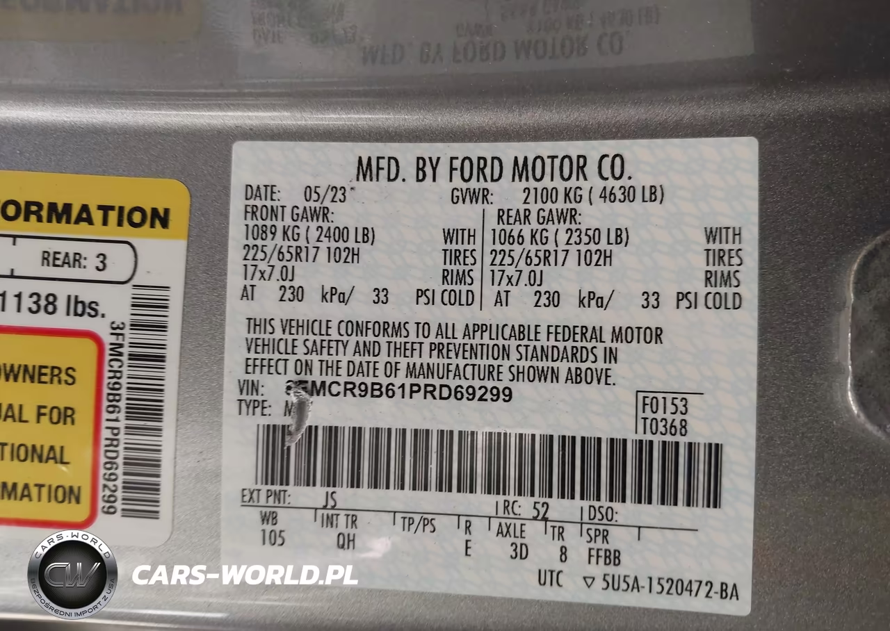 2023 Ford Bronco Sport Big Bend VIN:3FMCR9B61PRD69299 - 9