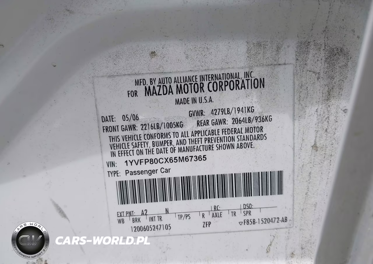 2006 Mazda Mazda6 I VIN:1YVFP80CX65M67365 - 9