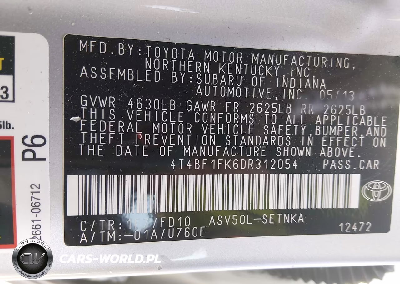 2013 Toyota Camry Le VIN:4T4BF1FK6DR312054 - 9