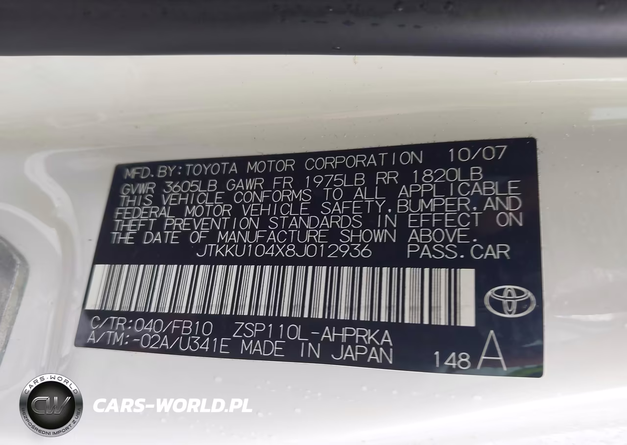 2008 Scion Xd VIN:JTKKU104X8J012936 - 9