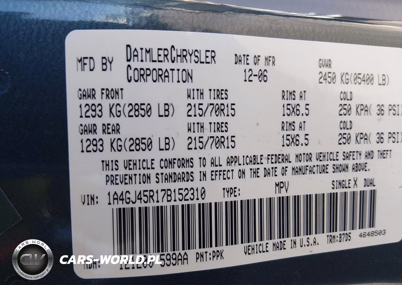 2007 Chrysler Town & Country VIN:1A4GJ45R178152310 - 9