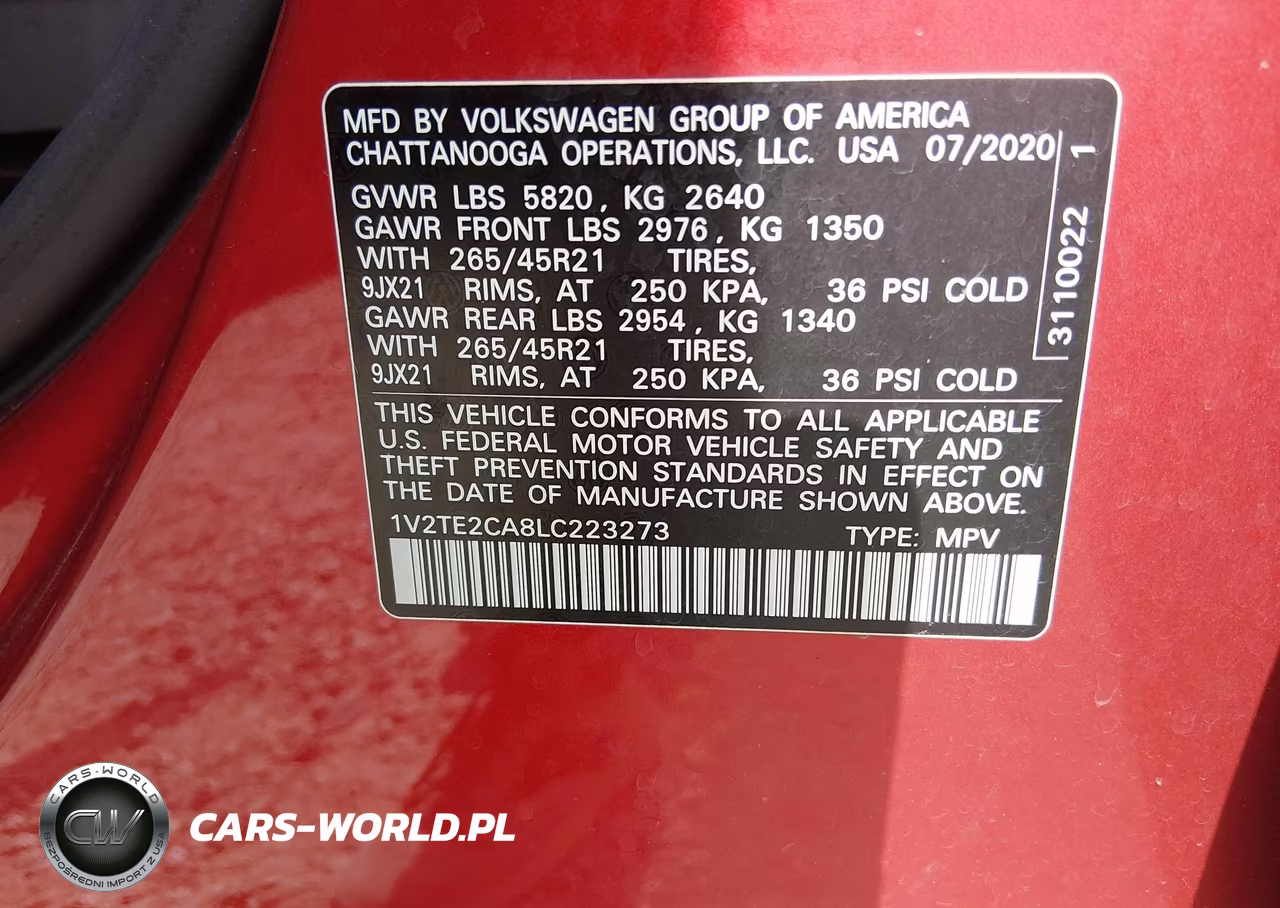 2020 Volkswagen Atlas Cross Sport 3.6L V6 Sel Premium R-Line VIN:1V2TE2CA8LC223273 - 9