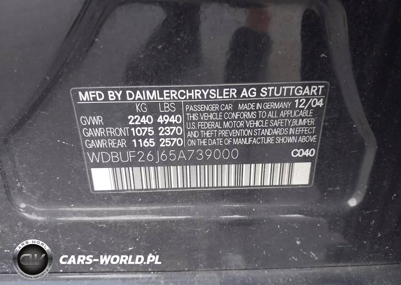 2005 Mercedes-Benz E 320 Cdi VIN:WDBUF26J65A739000 - 9