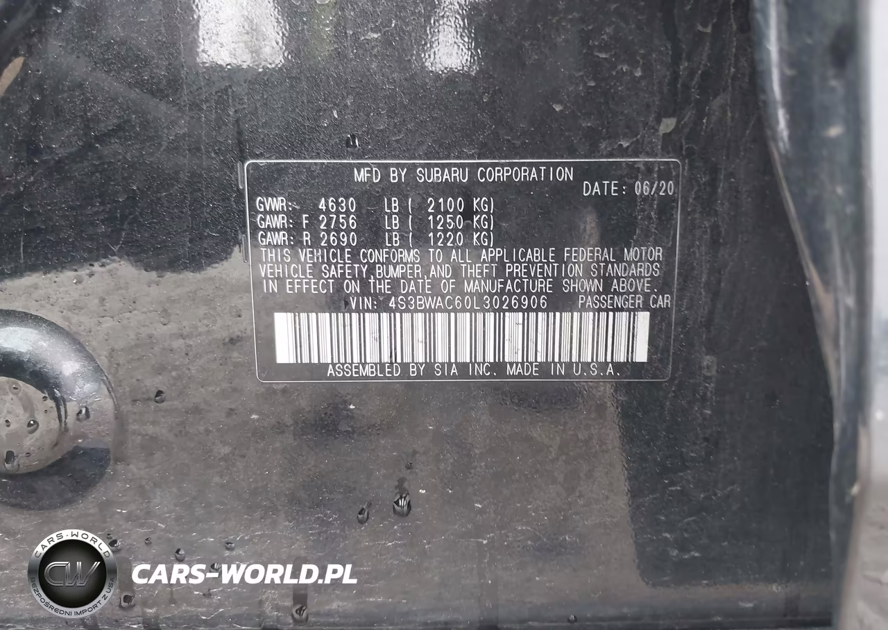 2020 Subaru Legacy Premium VIN:4S3BWAC60L3026906 - 9