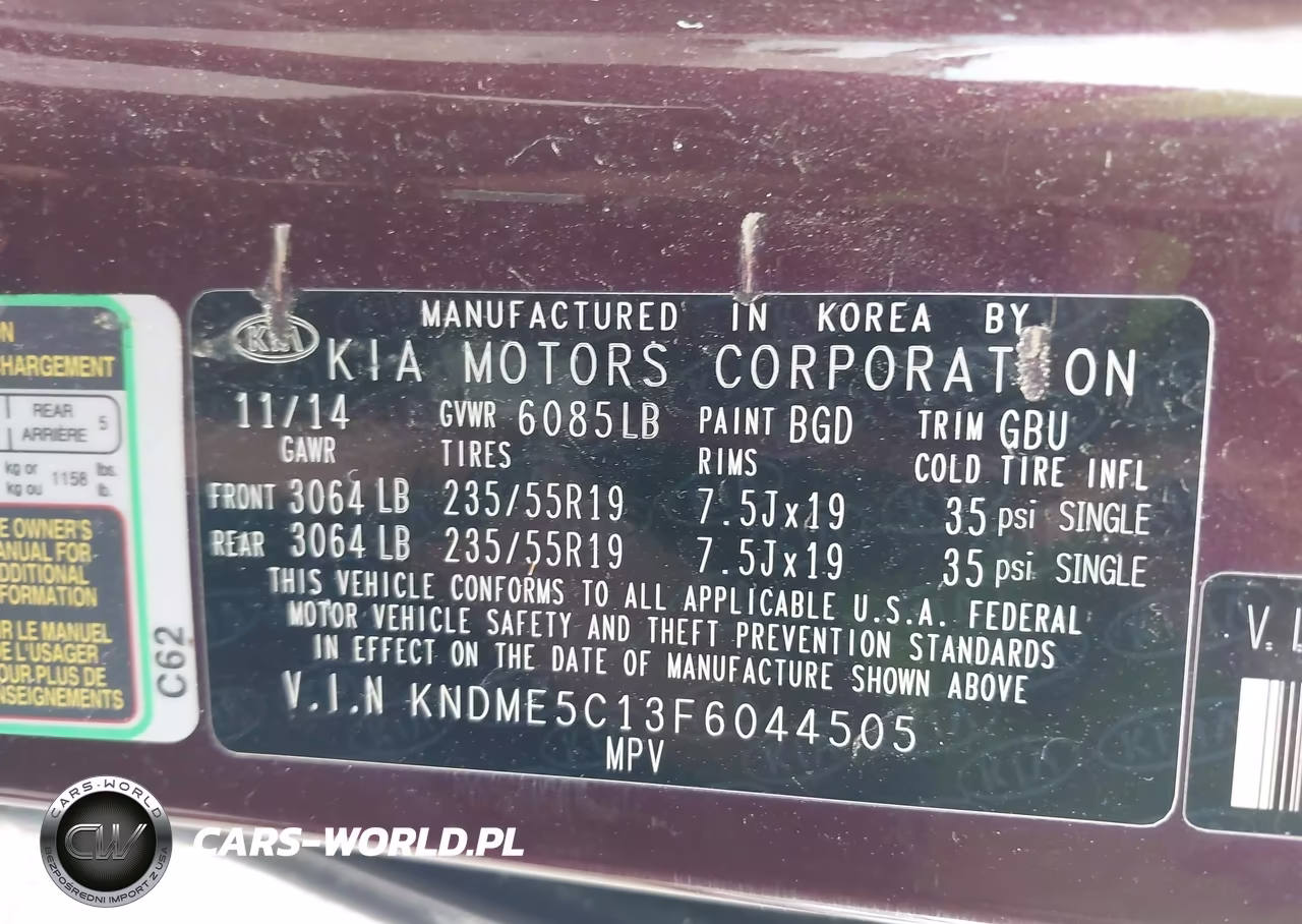 2015 Kia Sedona Sx Luxury VIN:KNDME5C13F6044505 - 9
