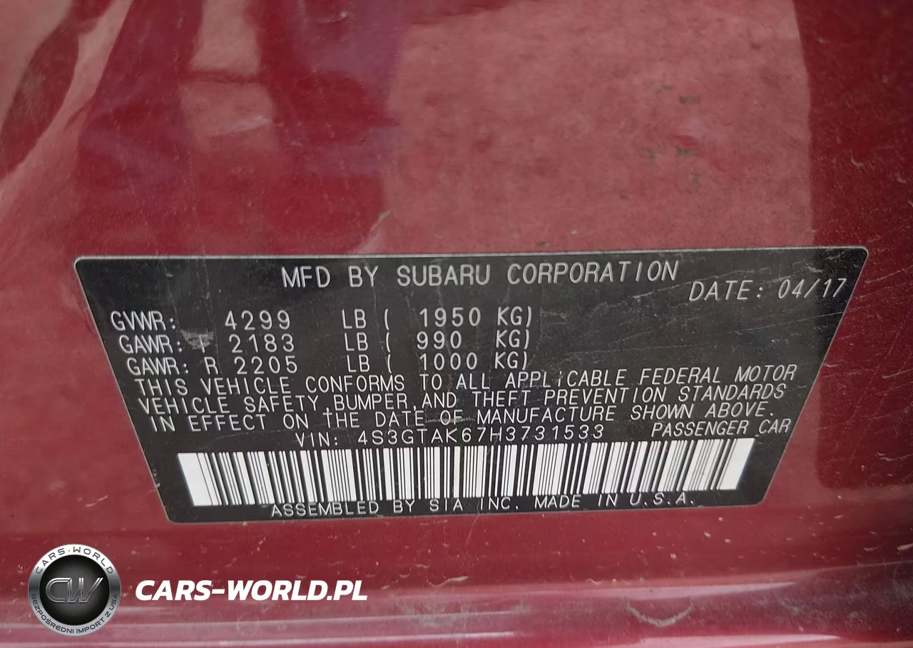 2017 Subaru Impreza 2.0I Sport VIN:4S3GTAK67H3731533 - 9