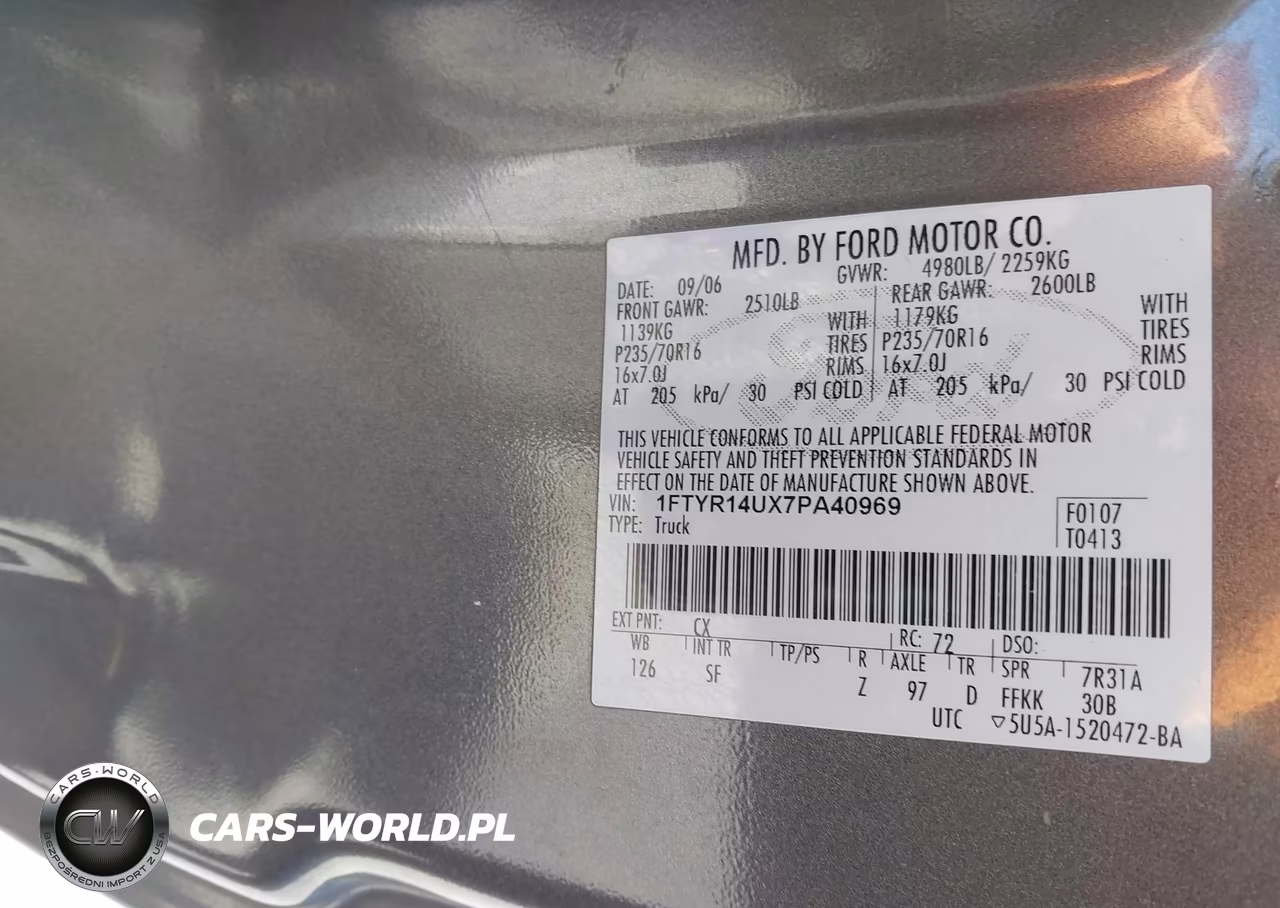 2007 Ford Ranger Sport-Stx-Xl-Xlt VIN:1FTYR14UX7PA40969 - 9