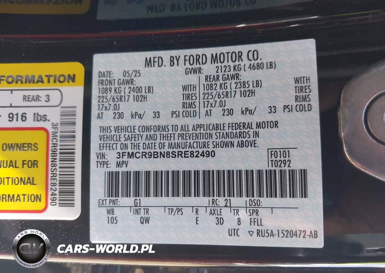 2025 Ford Bronco Sport Big Bend VIN:3FMCR9BN8SRE82490 - 9