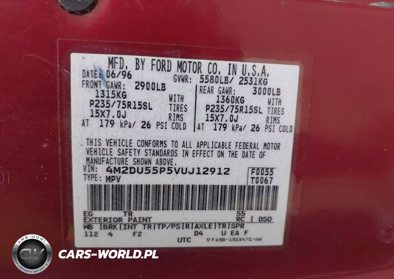 1997 Mercury Mountaineer VIN:4M2DU55P5VUJ12912 - 9