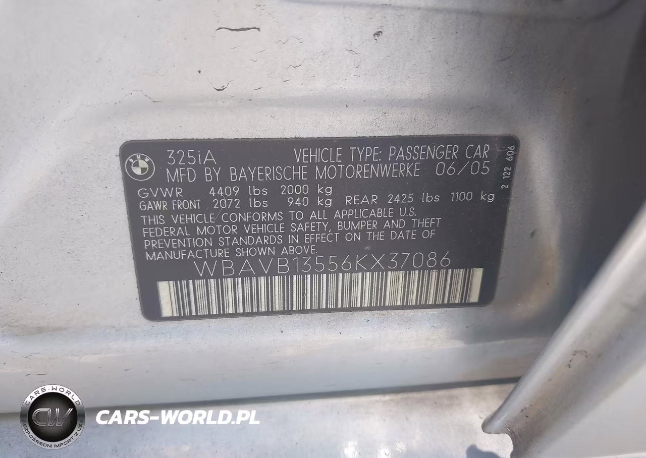 2006 BMW 325I VIN:WBAVB13556KX37086 - 9