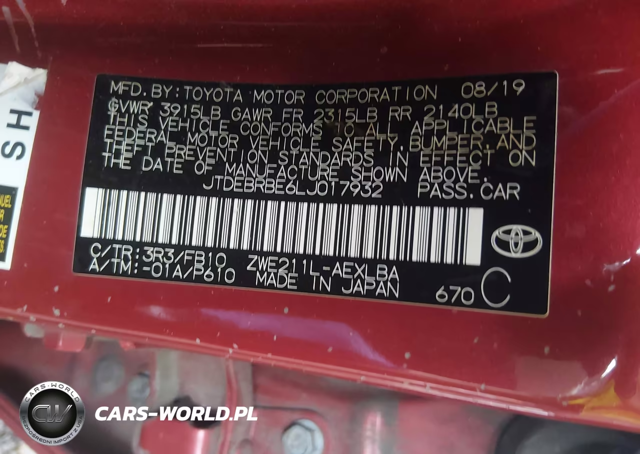 2020 Toyota Corolla Hybrid Le VIN:JTDEBRBE6LJ017932 - 9