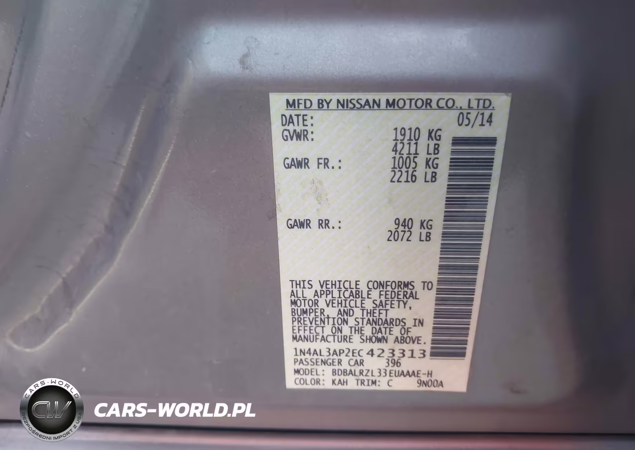 2014 Nissan Altima 2.5 S VIN:1N4AL3AP2EC423313 - 9