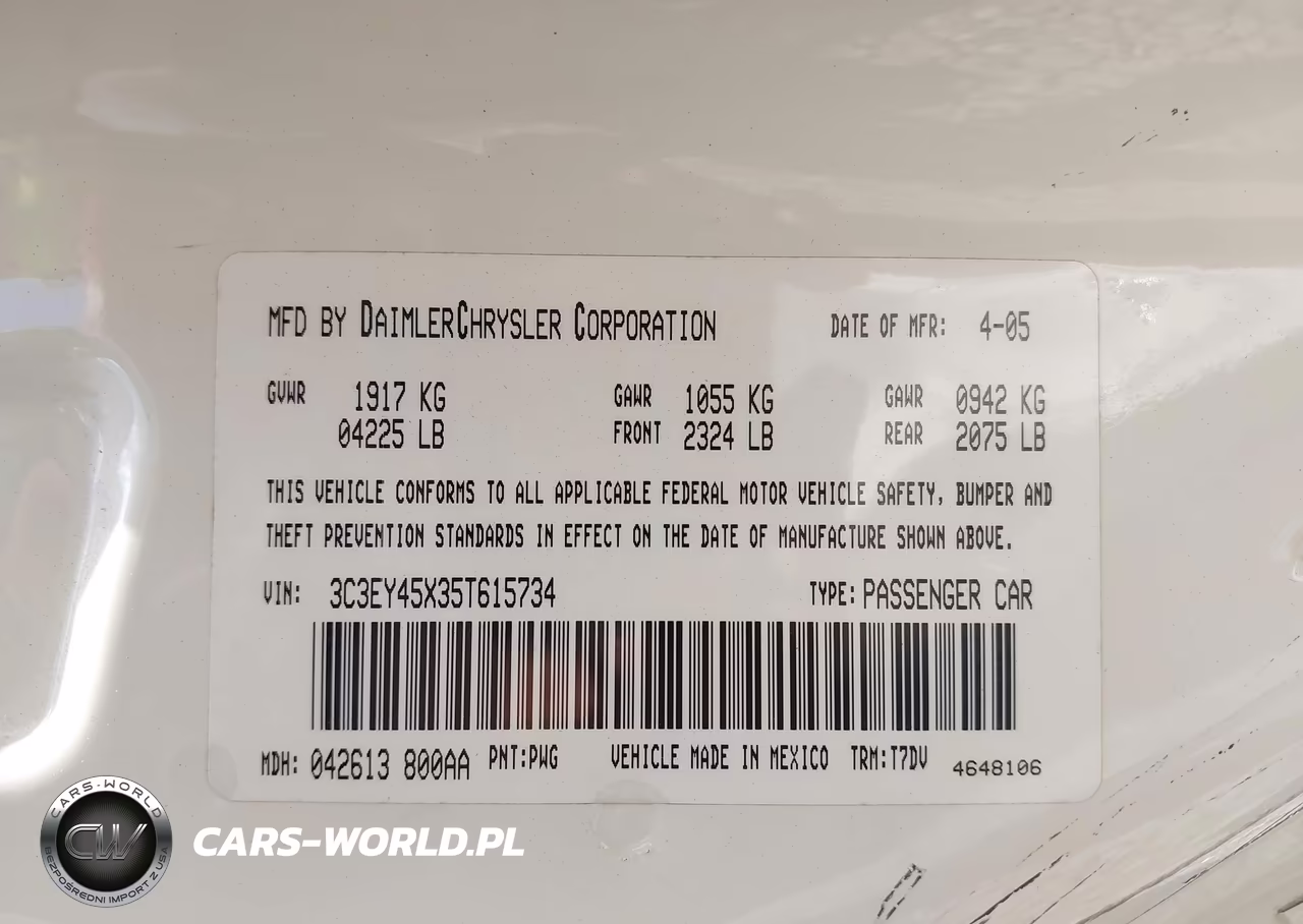 2005 Chrysler Pt Cruiser VIN:3C3EY45X35T615734 - 9