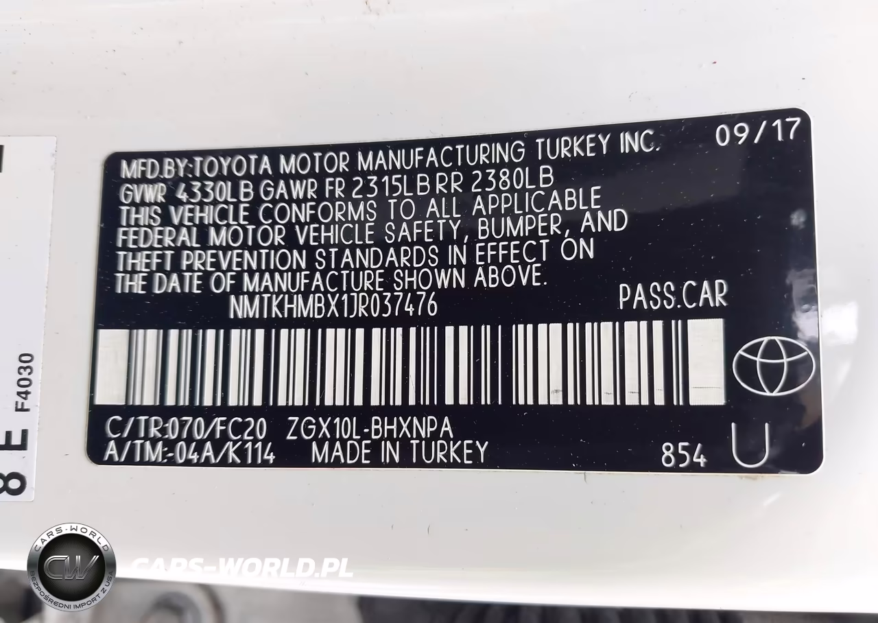 2018 Toyota C-Hr Xle VIN:NMTKHMBX1JR037476 - 9