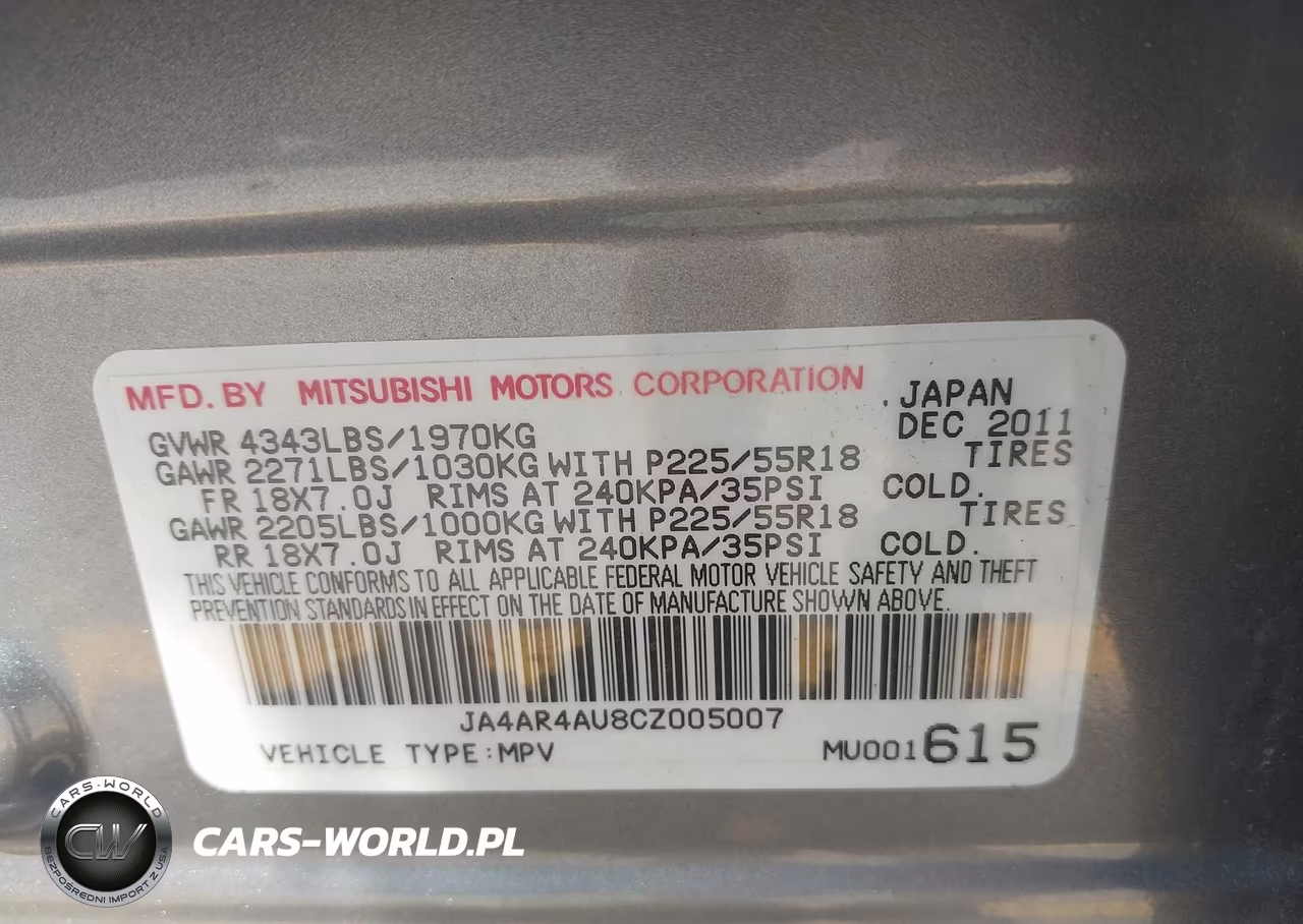 2012 Mitsubishi Outlander Sport Se VIN:JA4AR4AU8CZ005007 - 9