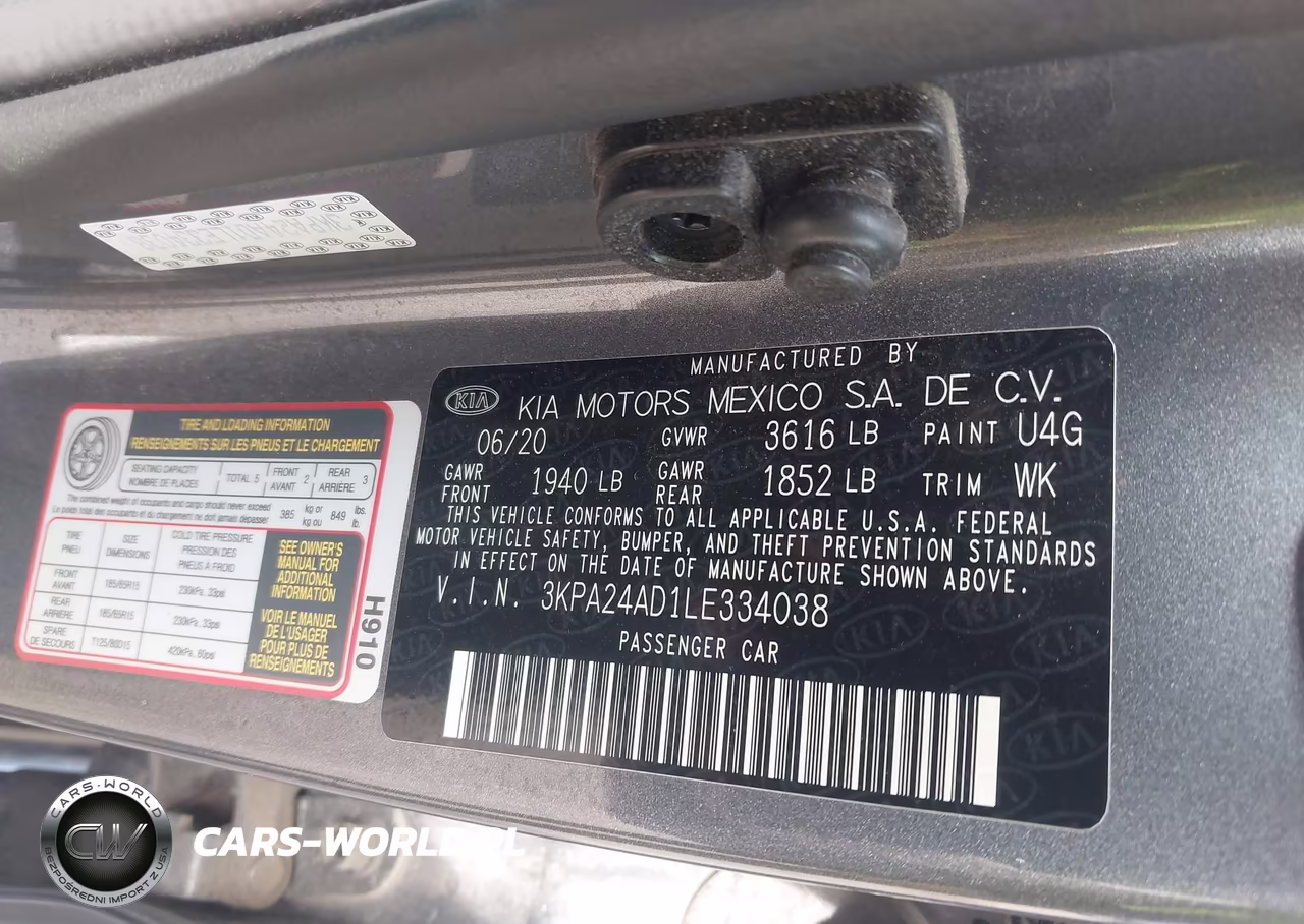 2020 Kia Rio S VIN:3KPA24AD1LE334038 - 9