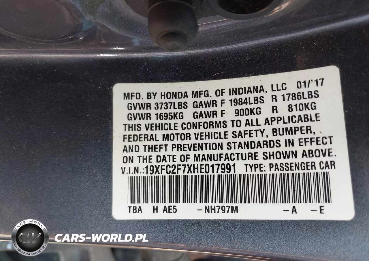 2017 Honda Civic Ex VIN:19XFC2F7XHE017991 - 9