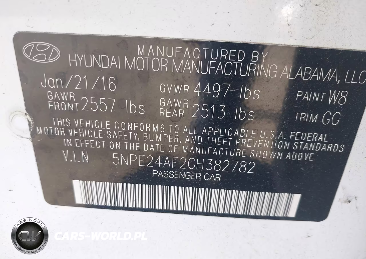 2016 Hyundai Sonata Se VIN:5NPE24AF2GH382782 - 9