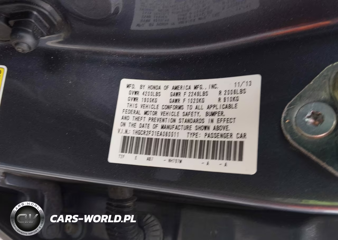 2014 Honda Accord Lx VIN:1HGCR2F31EA080511 - 9