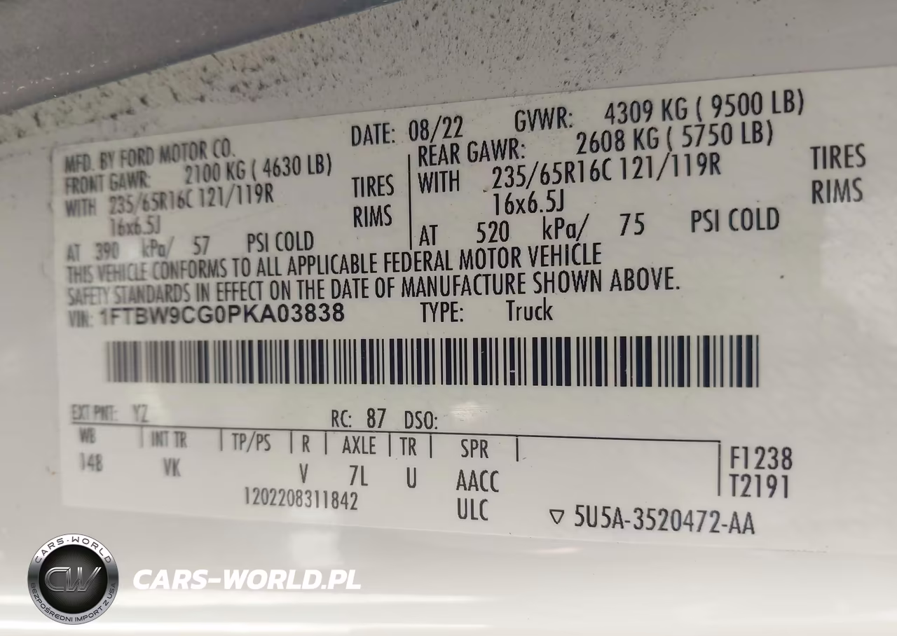 2023 Ford Transit-350 VIN:1FTBW9CG0PKA03838 - 9
