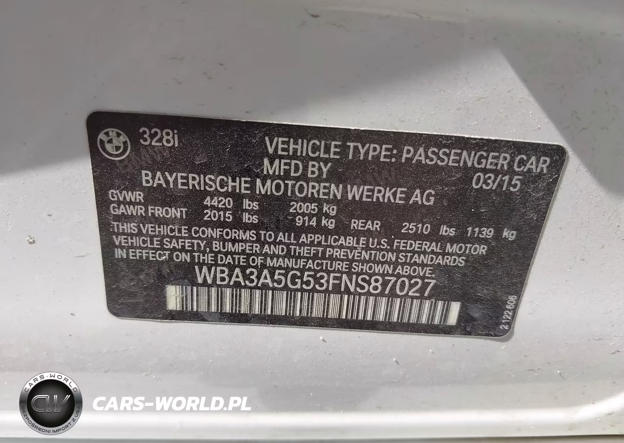 2015 BMW 328I VIN:WBA3A5G53FNS87027 - 9
