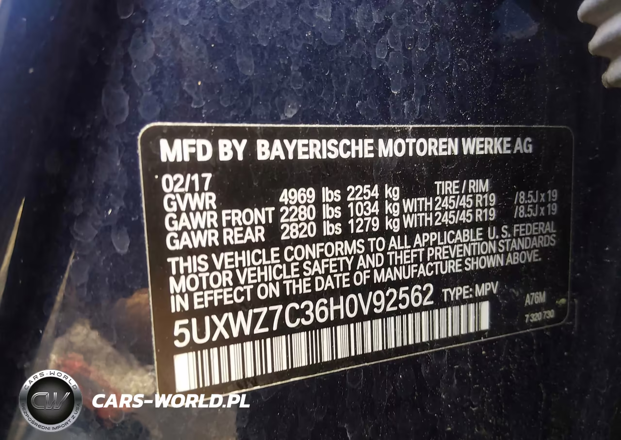 2017 BMW X3 Sdrive28I VIN:5UXWZ7C36H0V92562 - 9