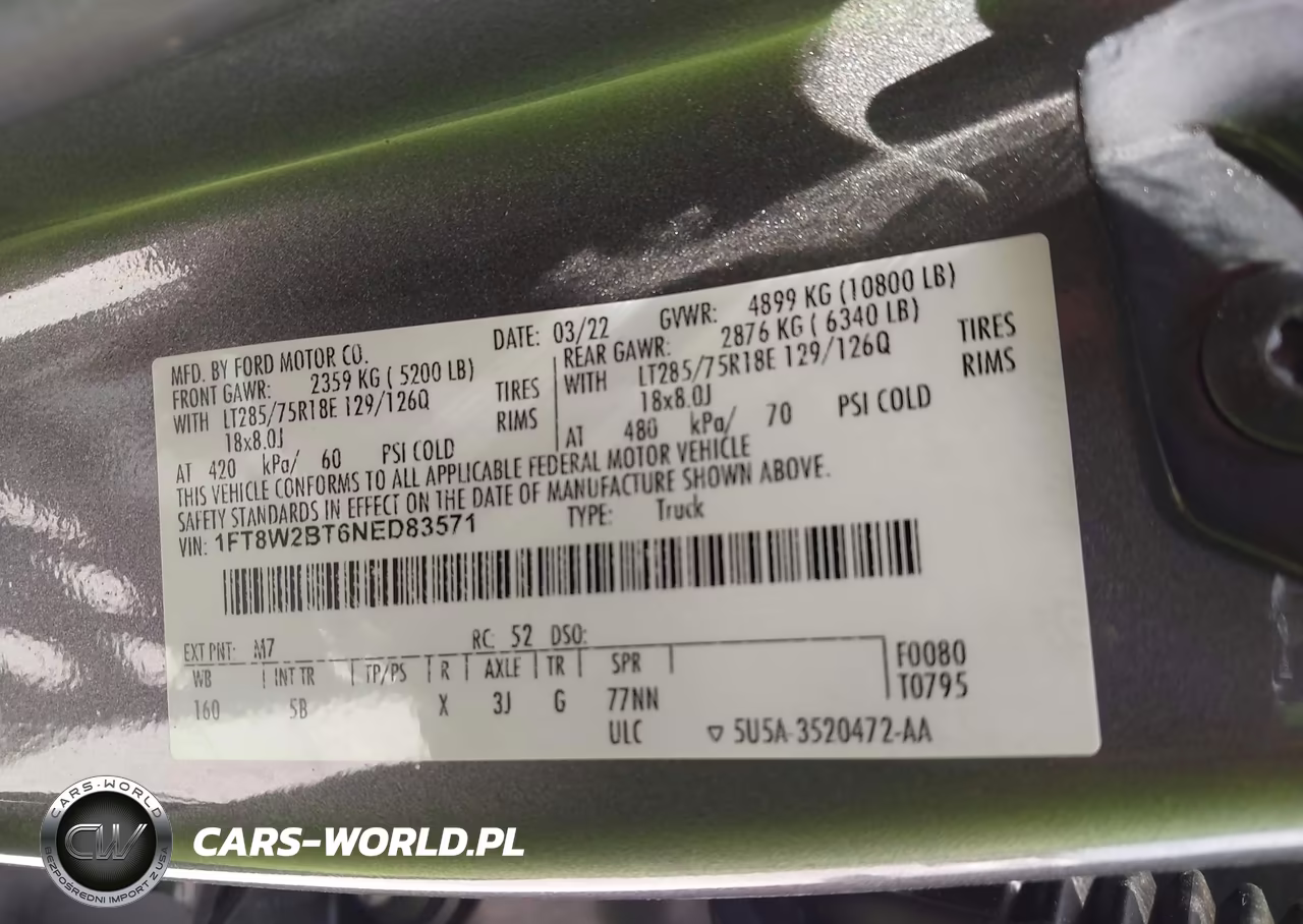2022 Ford F-250 Lariat VIN:1FT8W2BT6NED83571 - 8